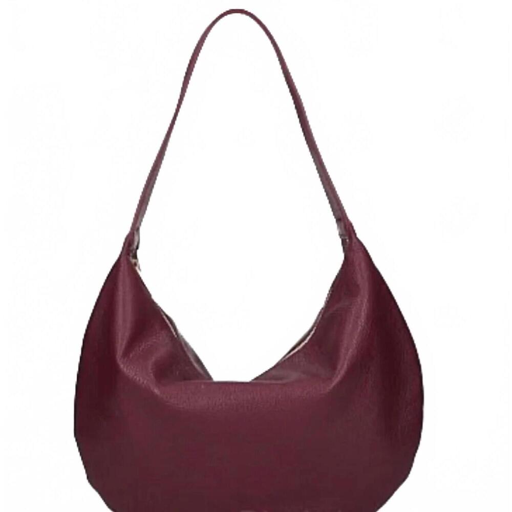 NEW TWO AMICIS women's all day leather hobo bag in red